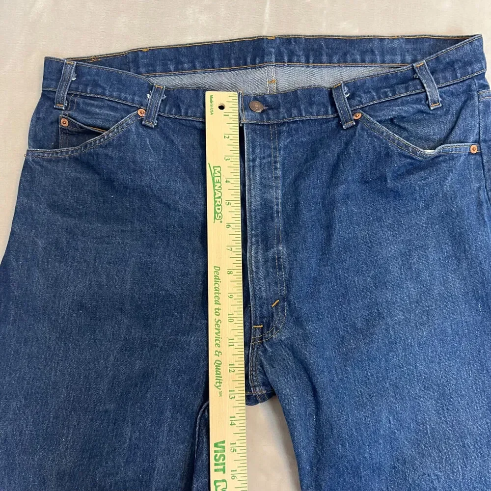 VTG Levis Jeans Mens 42x32 Dark Wash 20505 0217 USA Talon Zipper 80s‎ Orange Tab